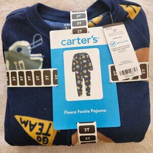 Carters 3T Football Footie Jammies NWT